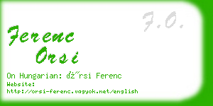 ferenc orsi business card